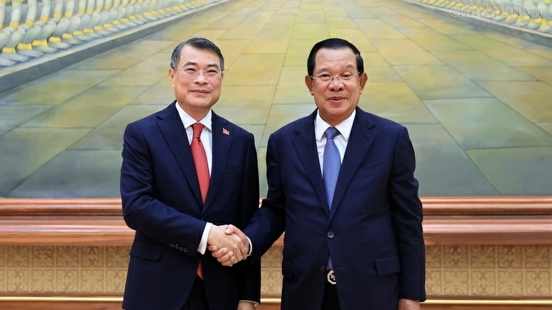 Prime Minister Le Minh Hung meets with Cambodian People's Party, Senate leader Hun Sen in Phnom Penh