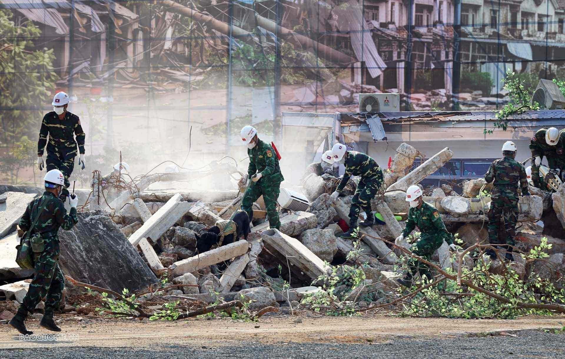 Joint civil defence exercise by the Armies of Vietnam, Laos, and Cambodia Joint civil defence exercise by the Armies of Vietnam, Laos, and Cambodia
