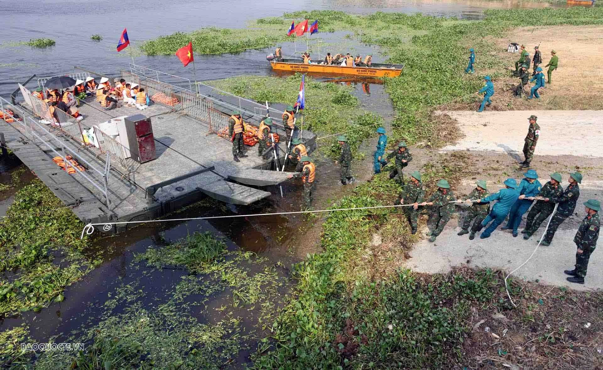 Joint civil defence exercise by the Armies of Vietnam, Laos, and Cambodia Joint civil defence exercise by the Armies of Vietnam, Laos, and Cambodia