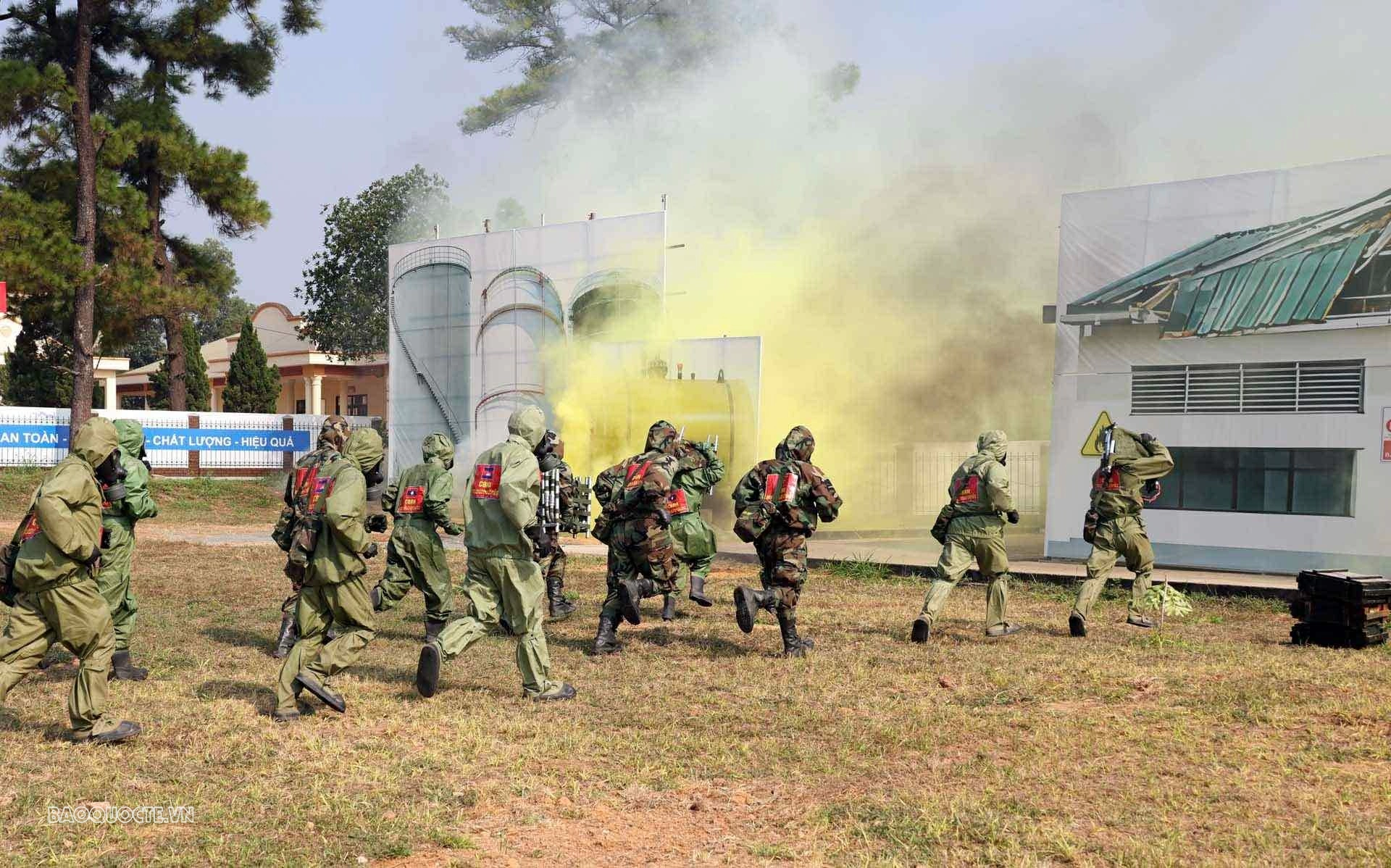 Joint civil defence exercise by the Armies of Vietnam, Laos, and Cambodia Joint civil defence exercise by the Armies of Vietnam, Laos, and Cambodia