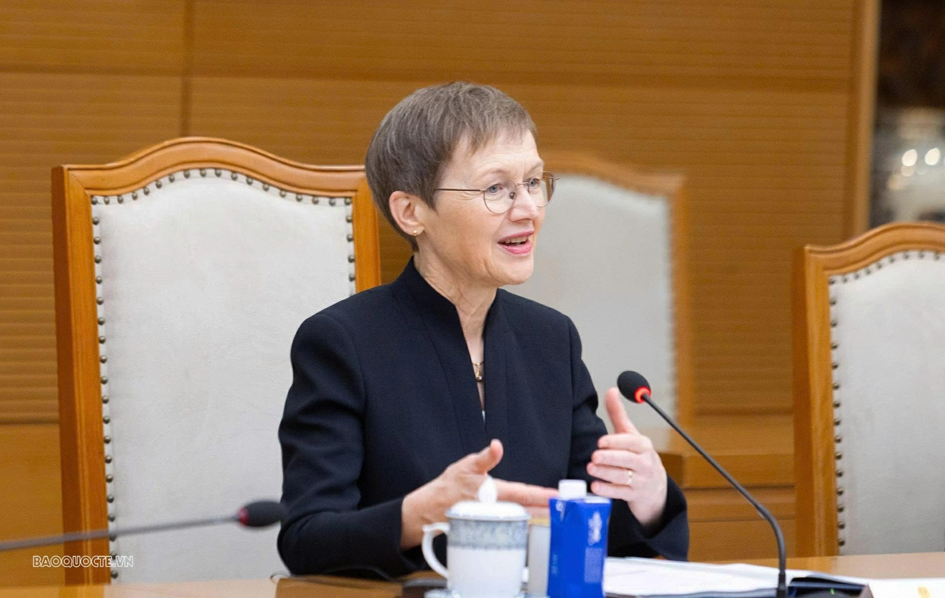 Prime Minister Le Minh Hung holds talks with Liechtenstein Prime Minister Brigitte Haas in Hanoi