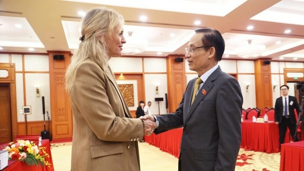 Politburo Member, Foreign Minister Le Hoai Trung welcomes Icelandic Foreign Minister in Hanoi