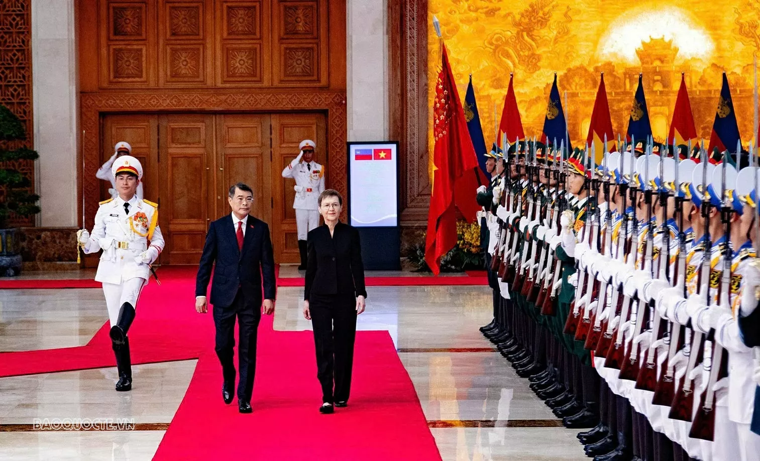 Welcome ceremony held for Liechtenstein Prime Minister Brigitte Haas in Hanoi Welcome ceremony held for Liechtenstein Prime Minister Brigitte Haas in Hanoi