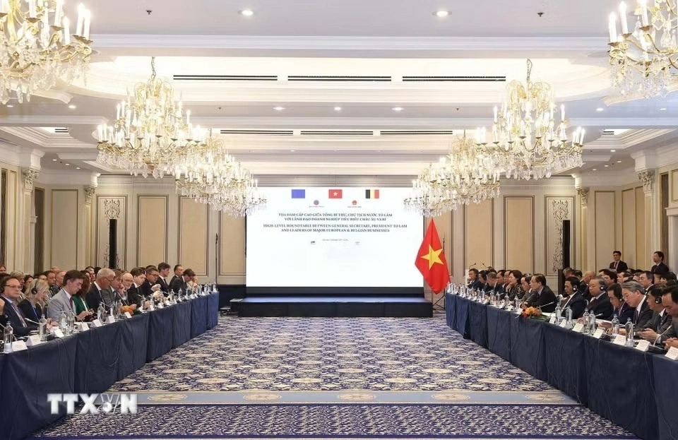 General Secretary, President To Lam attends high-level dialogue with leading European, Belgian business executives
