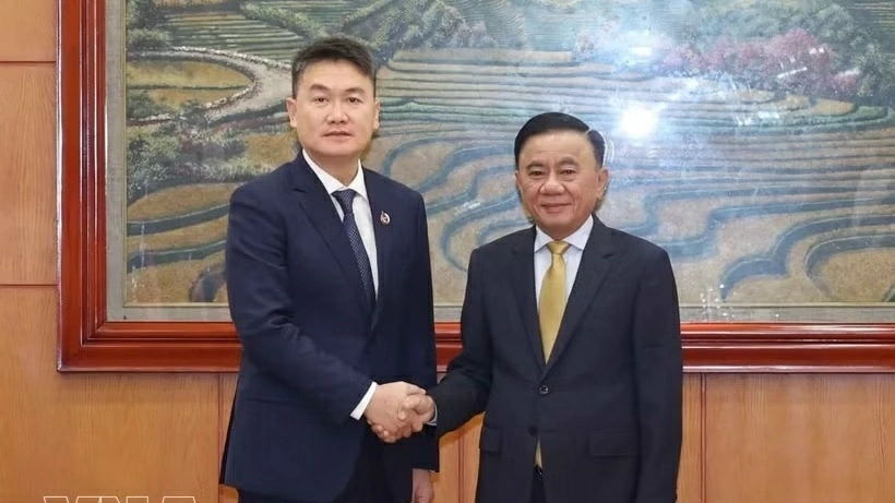 Standing member of CPV Secretariat Tran Cam Tu receives Lao youth delegation