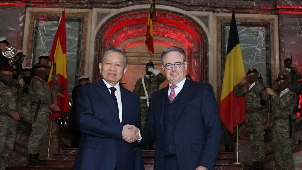 Belgian Prime Minister hosts welcome ceremony for General Secretary, President To Lam in Brussels