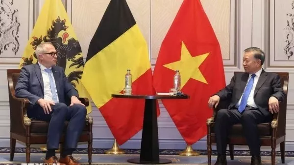 General Secretary, President To Lam receives Minister-President of Belgium's Flanders Matthias Diependaele