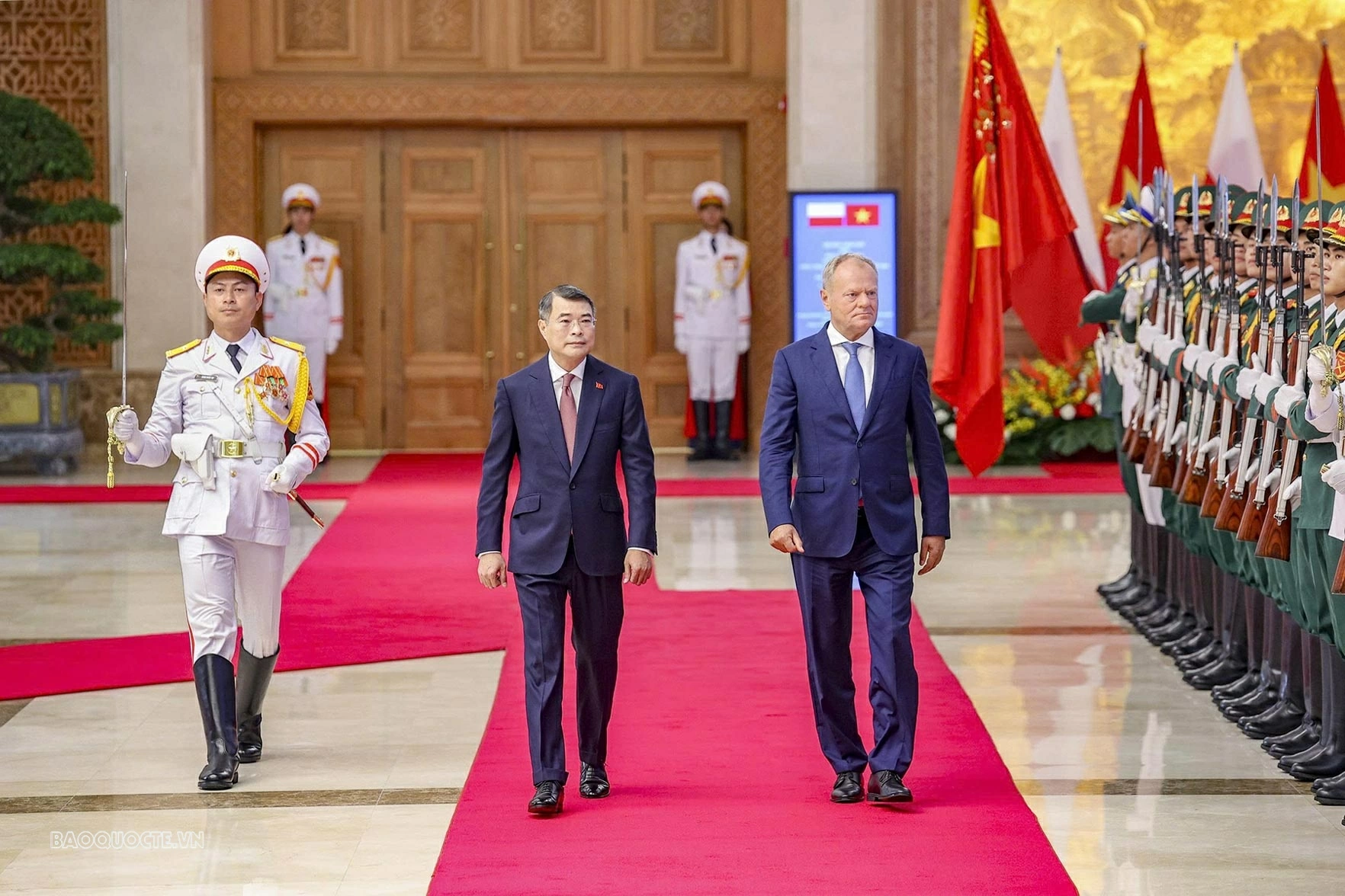 Welcome ceremony held for Polish Prime Minister Donald Tusk in Hanoi Welcome ceremony held for Polish Prime Minister Donald Tusk in Hanoi