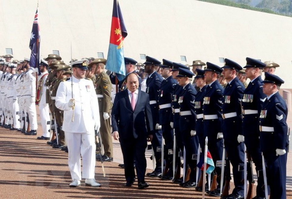 grand welcome ceremony for pm nguyen xuan phuc in australia