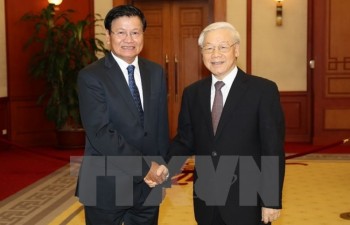 Party chief requests stronger Vietnam-Laos trade, connectivity