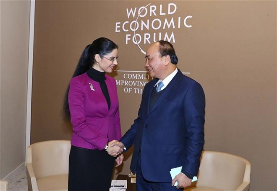 prime minister meets with foreign leaders in davos