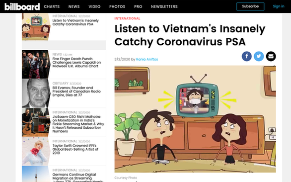 us magazine french channel bfmtv praises vietnam song on covid 19 fight guidance