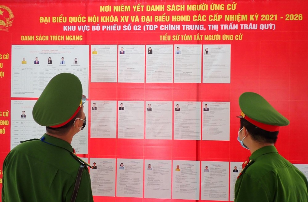Hanoi’s police ensures security, order for the upcoming elections of deputies to the 15th National Assembly and all-level People’s Councils for 2021-2026. (Photo:VNA)
