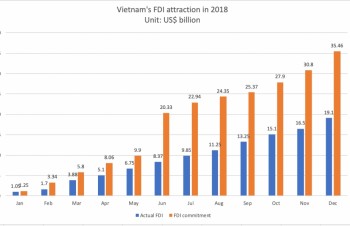 Actual FDI in Vietnam hits record high in 2018 amid trade war