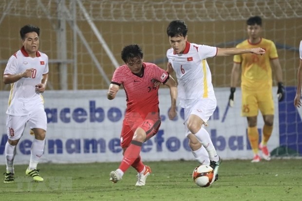Vietnam’s U23 wins 1-0 over U20 RoK in the second friendly. (Photo: VNA)