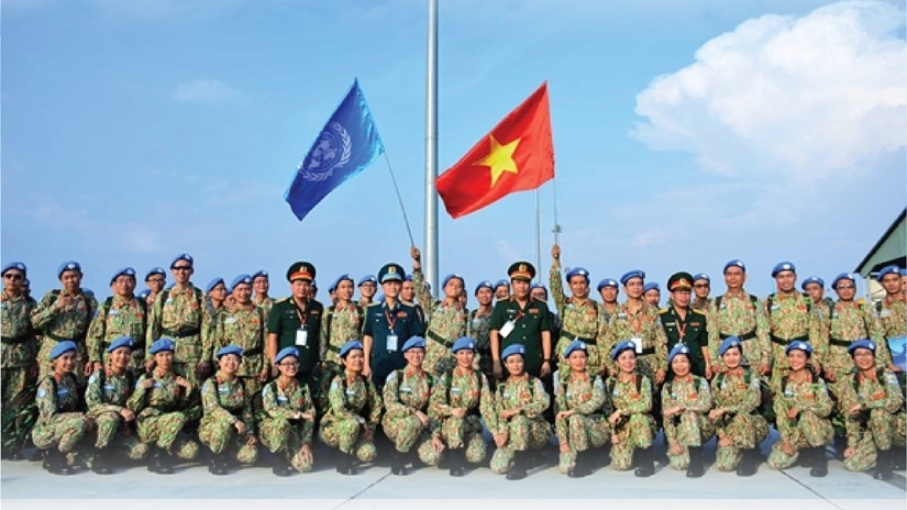 Vietnamese 'blue beret' soldiers with aspirations for world peace