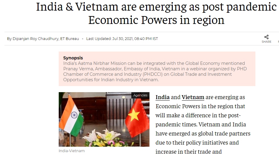 Indian newspaper: Viet Nam emerging as post-COVID-19 pandemic economic power in region
