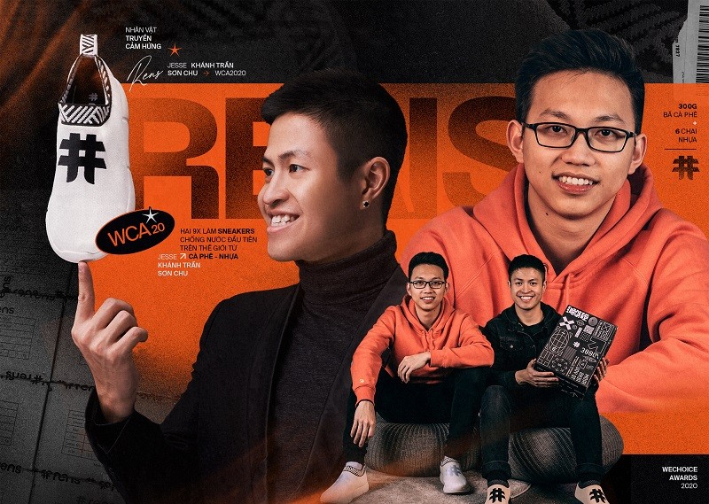 Chân dung 2 nhà sáng lập Rens: Jesse Khánh Trần (Áo đen, sinh năm 1992) và Sơn Chu (Áo cam, sinh năm 1996).