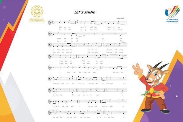 The lyric sheet of the song for the upcoming SEA Games 31. (Photo: VNA)