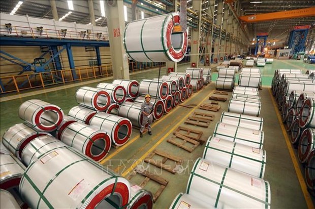 Vietnam shipped some 335,000 tonnes of corrosion-resistant steel products (CORE) to the US in 2021. (Photo: VNA)