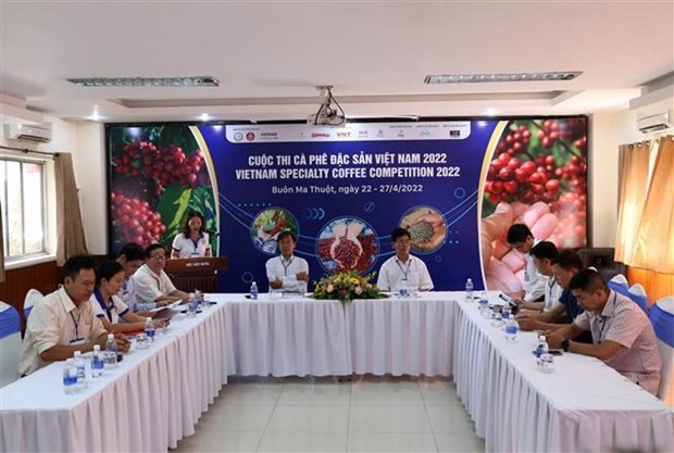 At the ceremony ceremony  to kick off the Vietnam Specialty Coffee Competition 2022. (Photo: VNA)