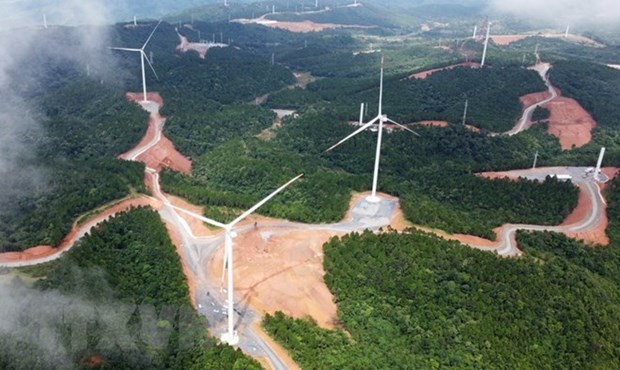 A wind farm in the central province of Quang Tri’s Huong Hoa district. (Photo: VNA)