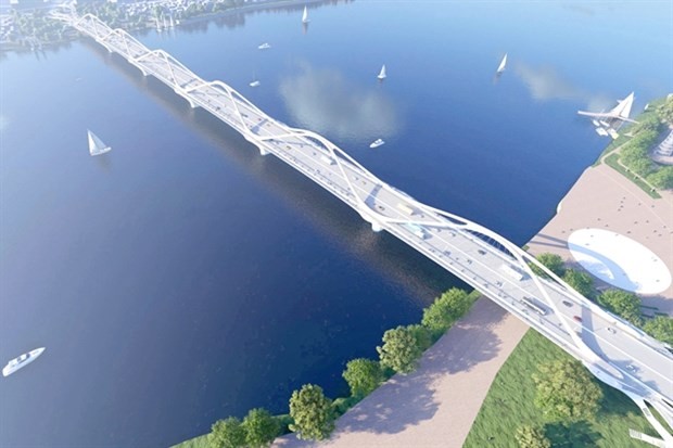 The final design of Tran Hung Dao bridge is a combination of an ancient and modern Hanoi. (Photo from the organiser)