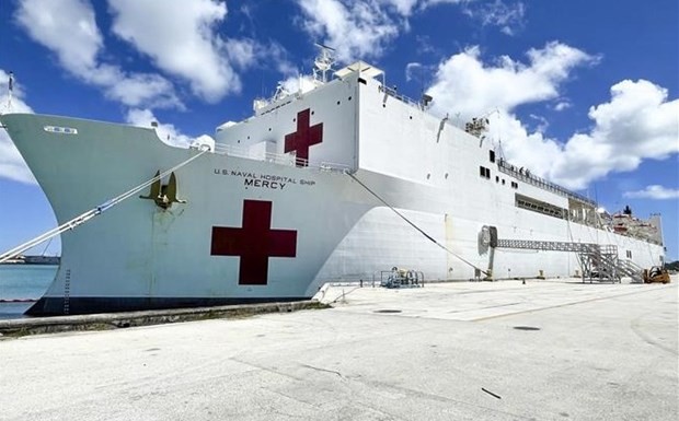USNS Mercy, a hospital ship of the US Military Sealift Command. (Source: VNA)