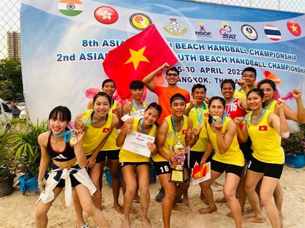 Asian beach handball champions Vietnam will compete in the 2022 World Games in the US. (Source: sggp.org.vn)