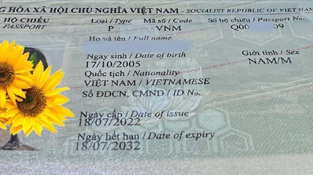 Inside a new-style passport of Vietnam. (Source: VNA)