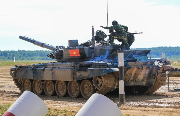Vietnam’s first tank crew compete at the Army Games 2022 in Russia on August 13. (Source: VNA)