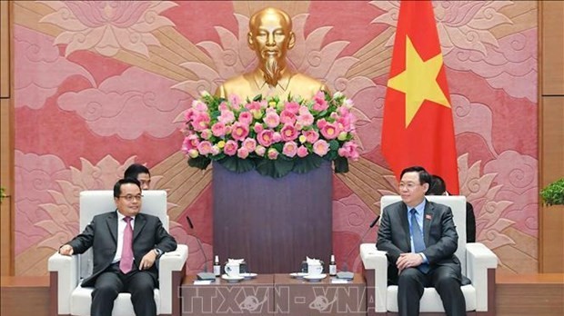 National Assembly Chairman receives President of State Audit Authority of Laos