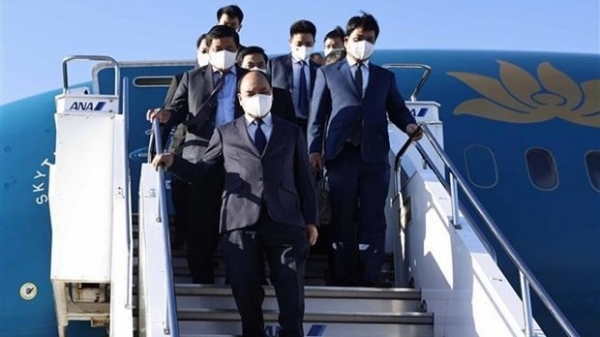 President arrives in Tokyo for late Japanese PM's funeral