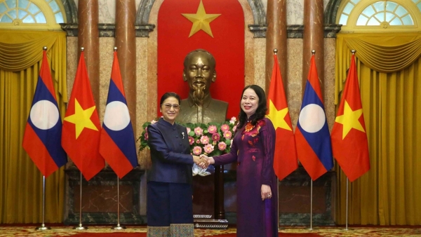 Vietnamese, Lao Vice Presidents hold talks