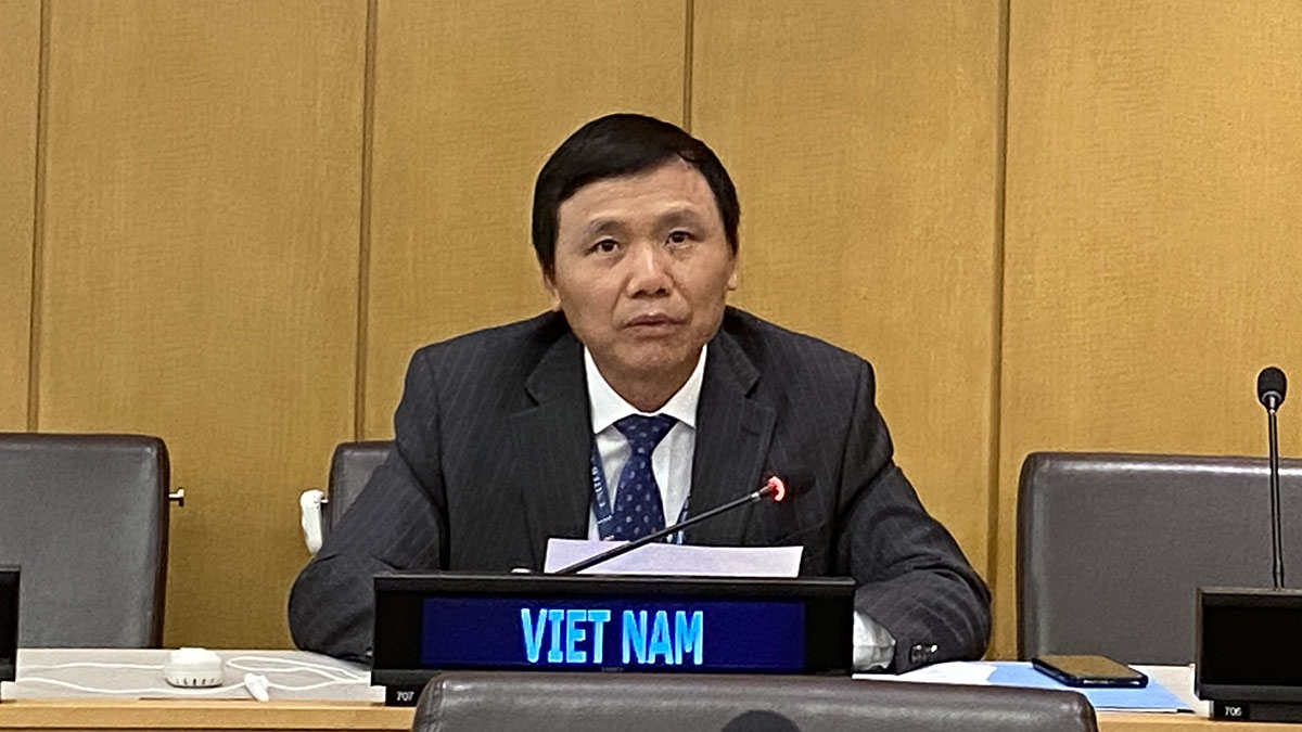 Đại sứ Đặng Đình Quý, Trưởng Phái đoàn Việt Nam tại LHQ phát biểu tại Hội nghị