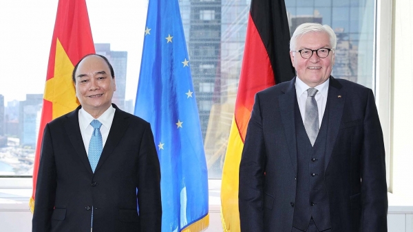 President meets German counterpart, concludes US trip