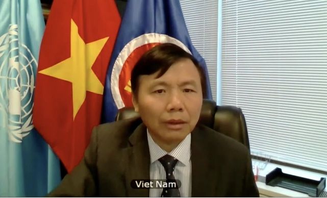 Phát biểu tại cuộc họp, Đại sứ Đặng Đình Quý, Trưởng Phái đoàn thường trực Việt Nam tại LHQ