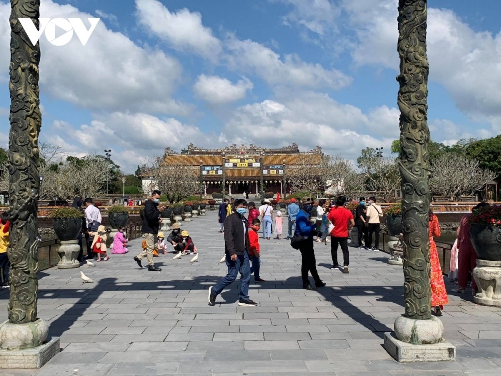 Hue relic complex attracts a large number of tourists on the first days of the lunar New Year.