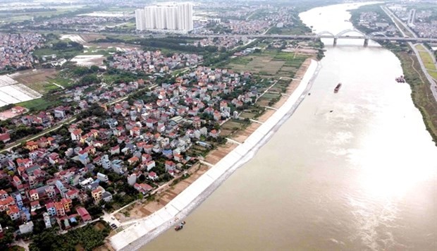 A section of the Dong Ngan dyke in Dong Anh district of Ha Noi. (Photo: VNA)