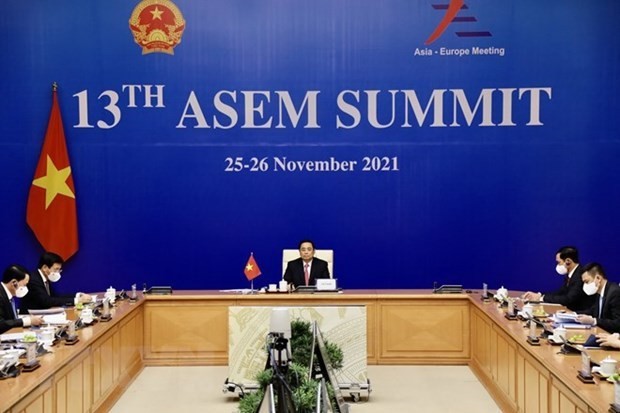 Prime Minister Pham Minh Chinh attends 13th ASEM Summit (Photo: VNA)
