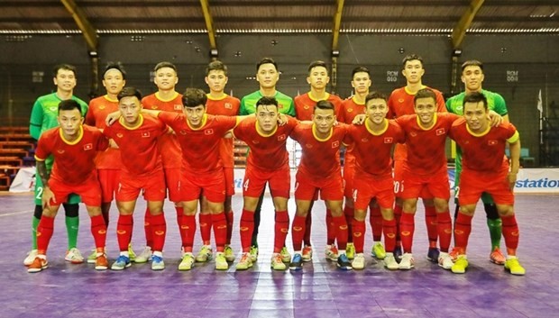 The national men’s futsal team of Viet Nam. (Photo: VFF)