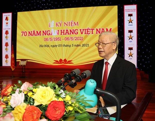 Party General Secretary Nguyen Phu Trong speaks at the event. (Photo: VNA)
