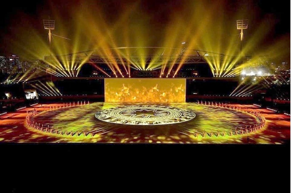 Spectacular stage at the opening ceremony of the 31st SEA Games at My Dinh National Stadium. Spectacular stage at the opening ceremony of the 31st SEA Games at My Dinh National Stadium.