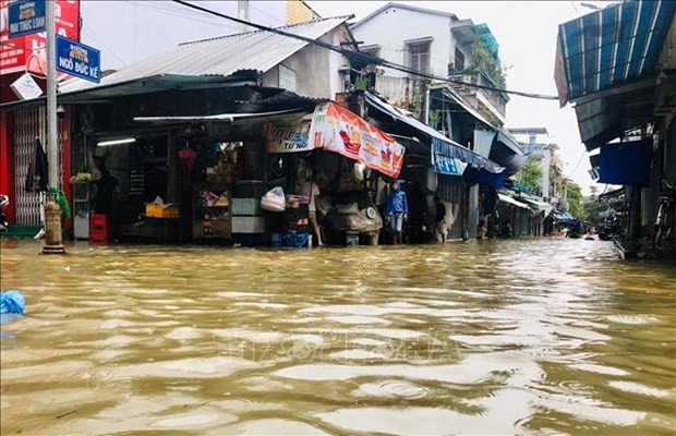 Downpours cause flooding in Hue city. (Photo: VNA)