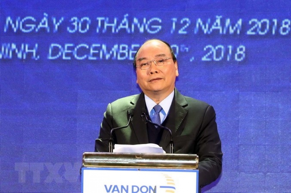 pm launches major infrastructural facilities in quang ninh
