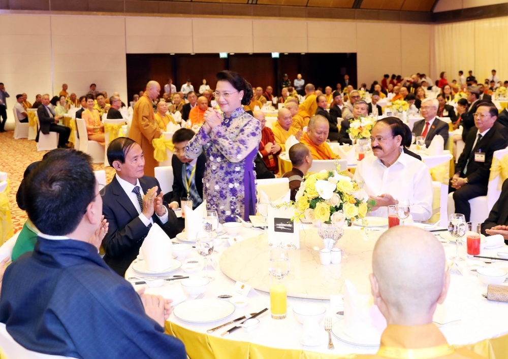national assembly chairwoman host banquet to honor delegates to un day of vesak