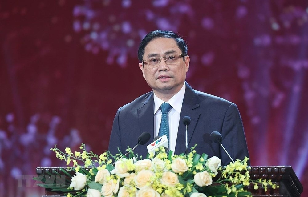 (06.06) Prime Minister Pham Minh Chinh speaks at the launching ceremony of the vaccine fund. (Photo: VNA)