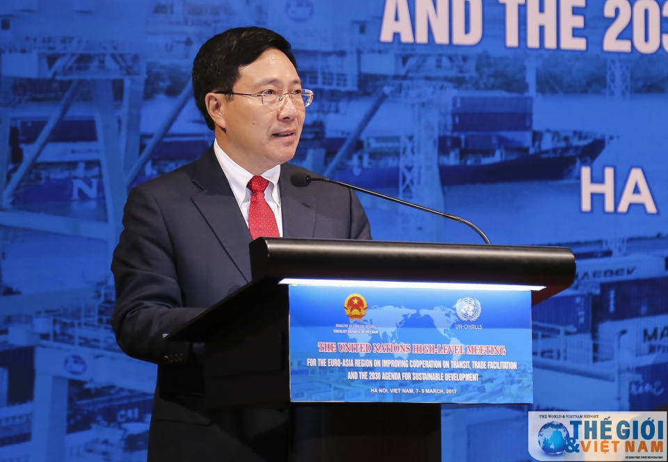 dpmfm pham binh minh spoke at the opening ceremony of the high level euro asia regional meeting