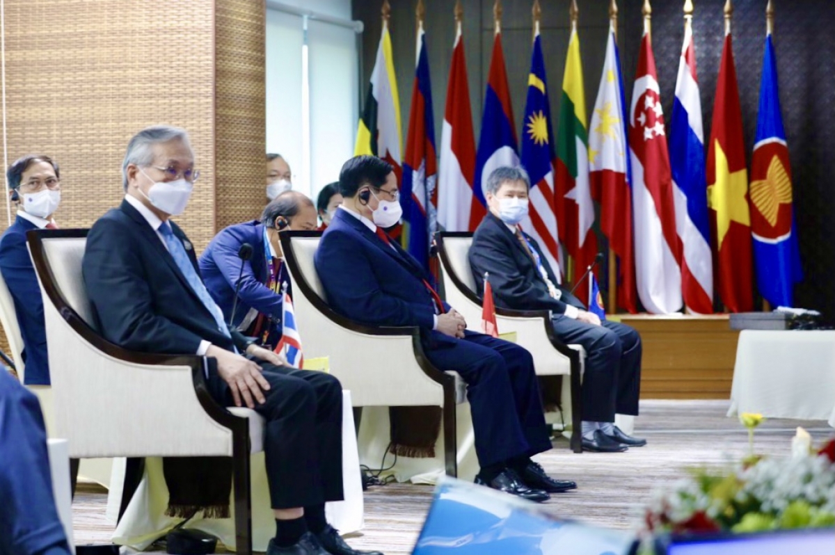 Prime Minister Pham Minh Chinh at the ASEAN Leaders’ Meeting in Jakarta, Indonesia, April 24, 2021. Photo: VGP