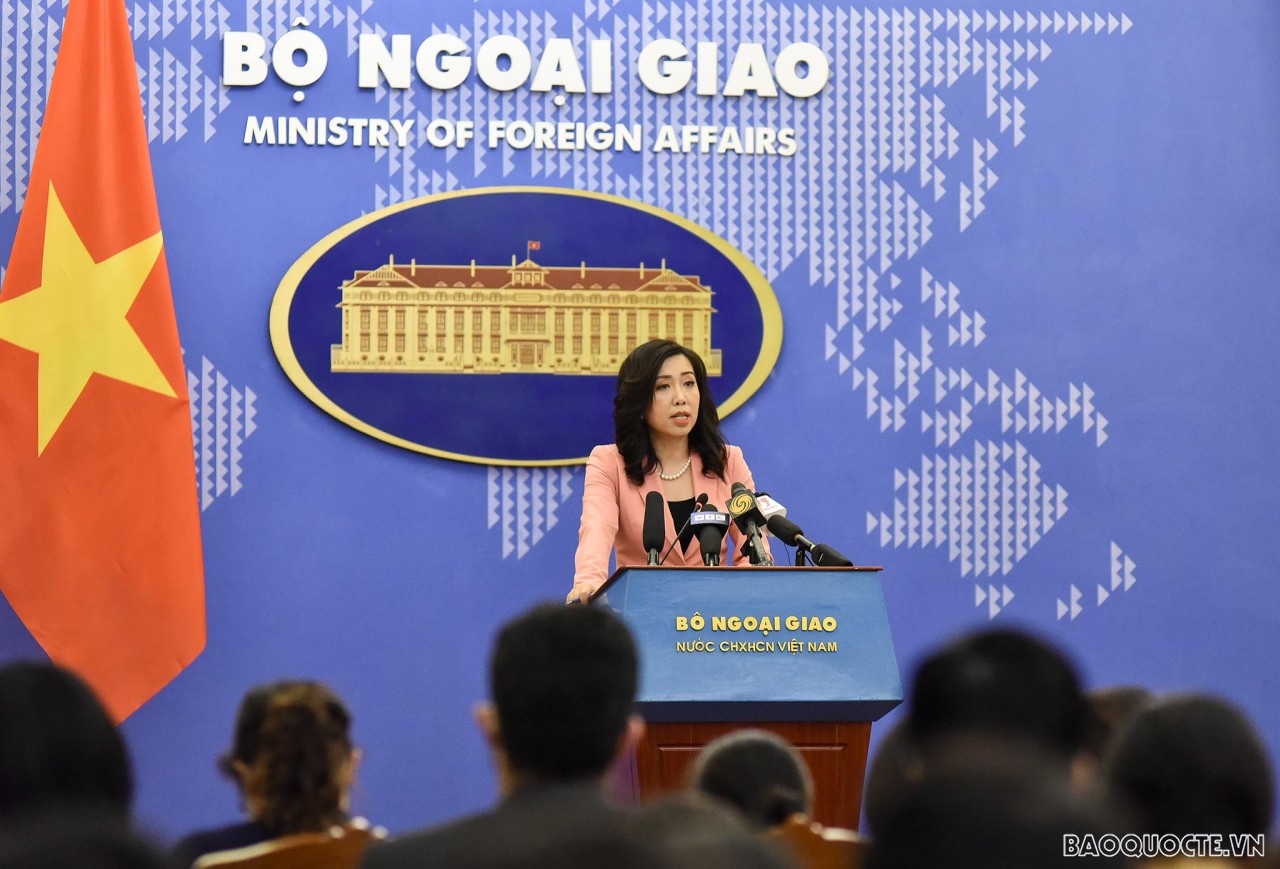 Người phát ngôn Bộ Ngoại giao Lê Thị Thu Hằng. (Ảnh: Nguyễn Hồng)
